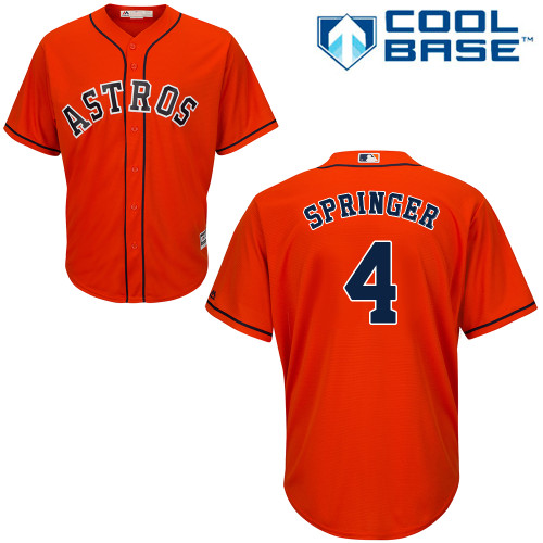 Astros #4 George Springer Orange New Cool Base Stitched MLB Jersey